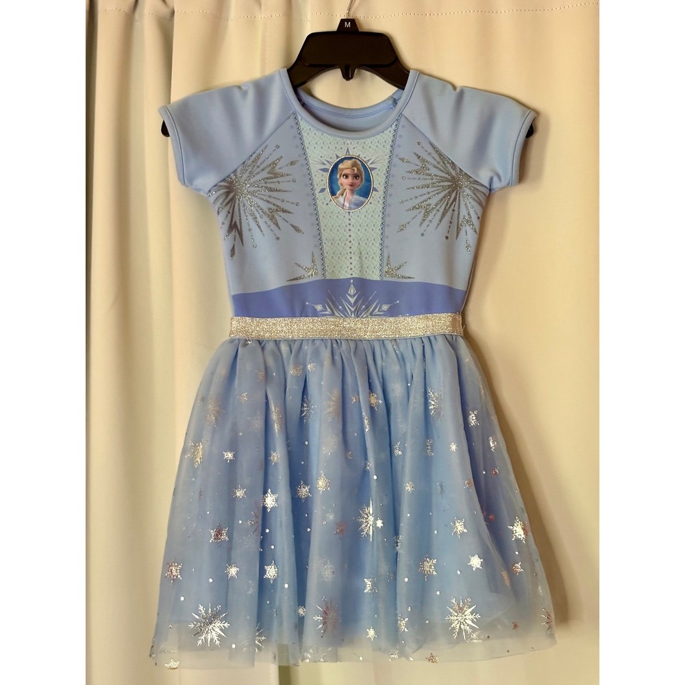 Disney Princess Elsa Frozen 2 Blue Tulle Snowflake Dress Girls Size 6/6X SD4536